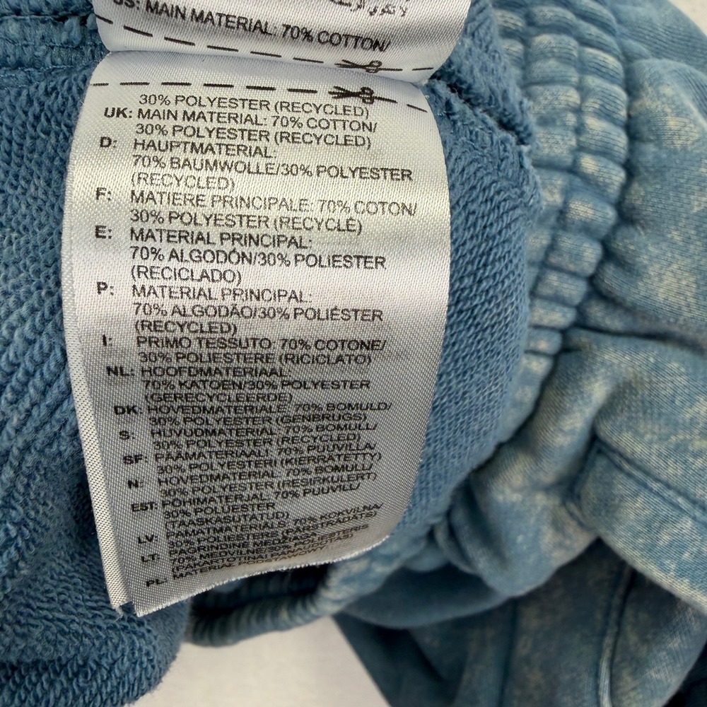 Adidas Originals Mens Blue Acid Wash Trefoil Sweat Shorts Relaxed Fit Size M - Picture 7 of 8